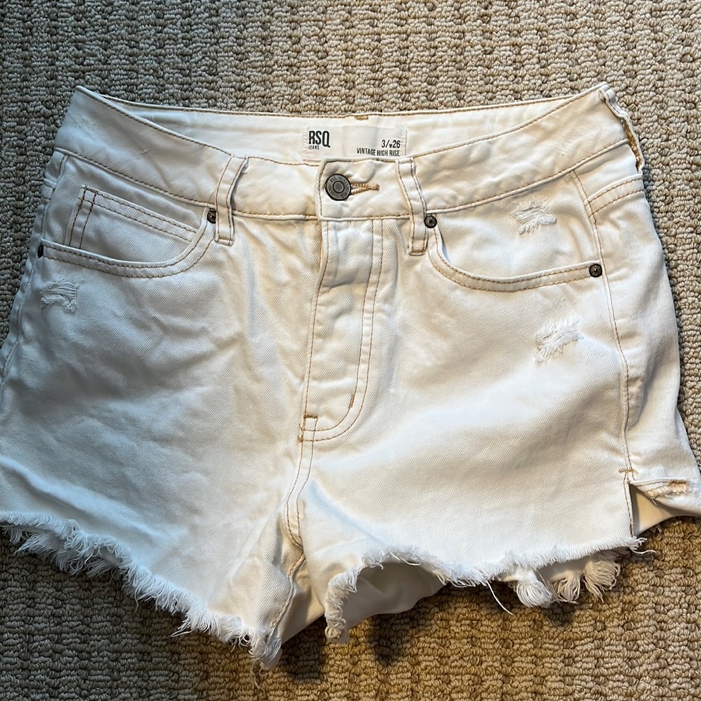 Vintage High Rise White Jean Shorts